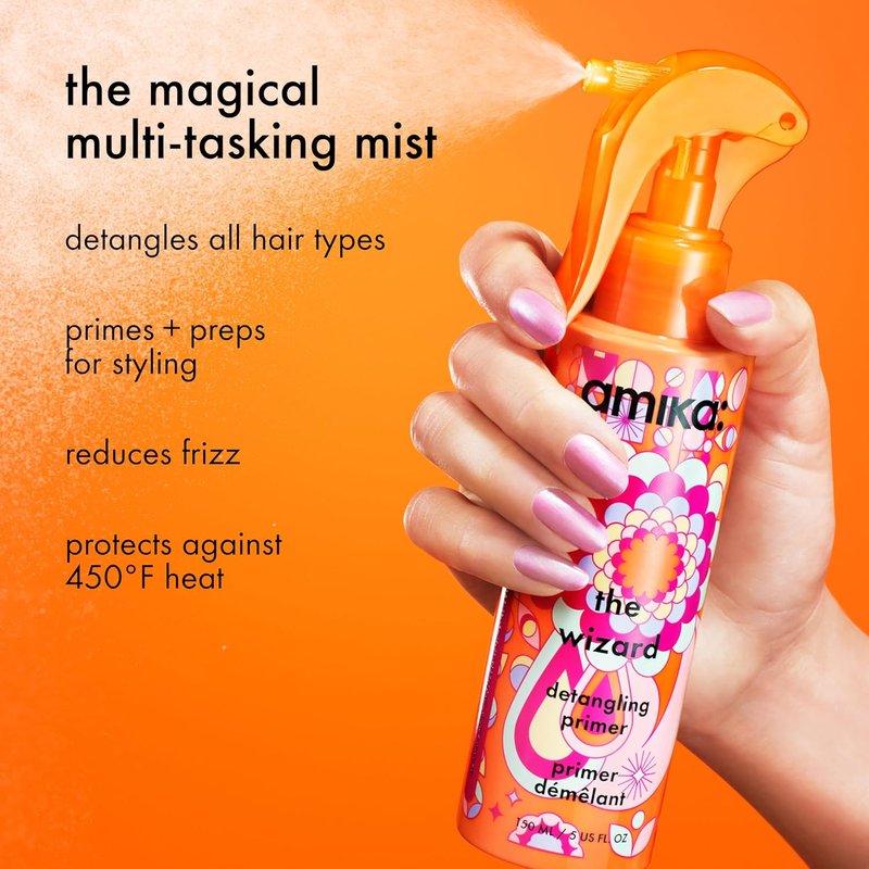 Amika The Wizard Detangling Primer - Lightweight Hair Spray for Smooth, Frizz-Free Locks