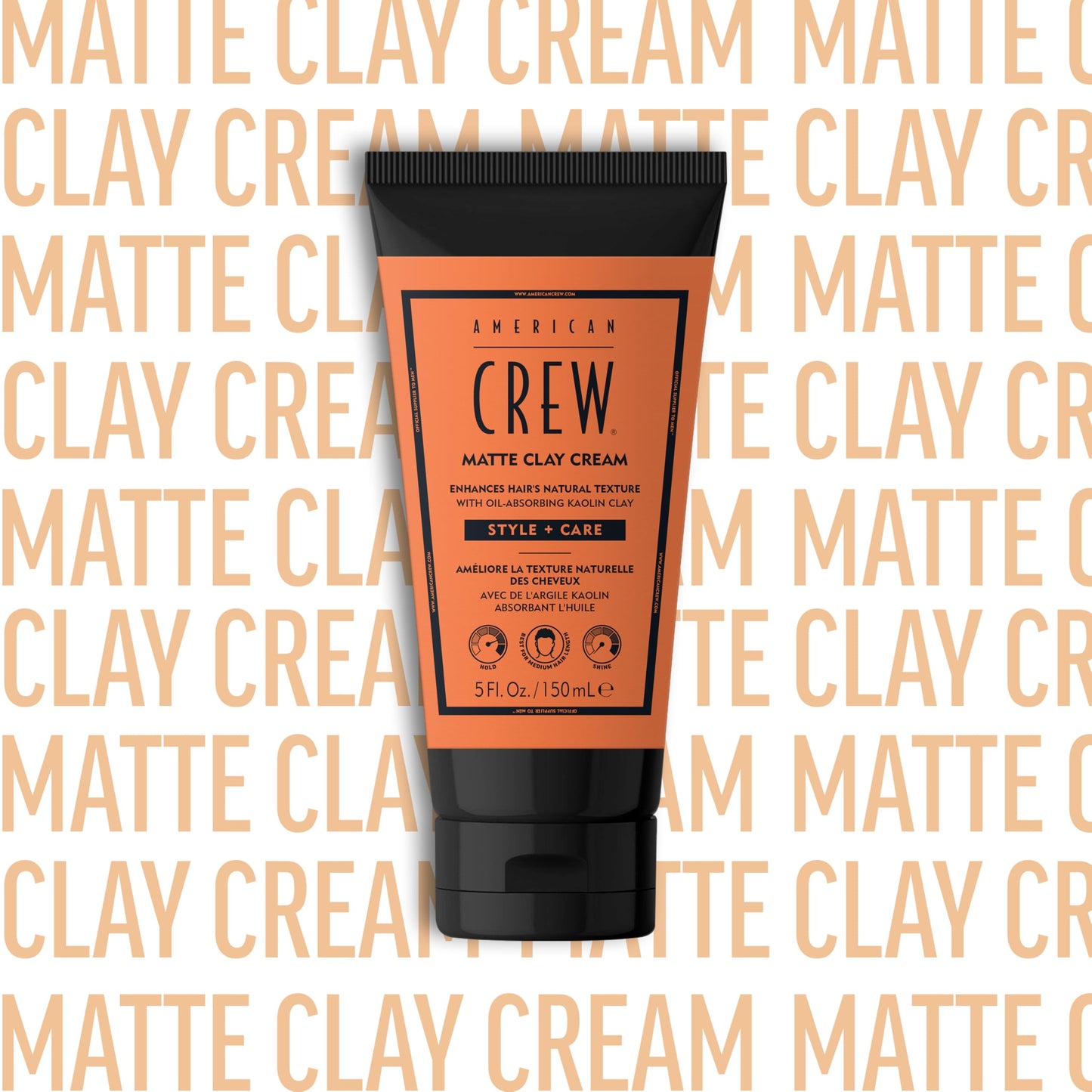 AMERICAN CREW Matte Clay Cream, Thickening & Defining Hair Clay with Kaolin Clay & Coconut Oil, Medium Hold Matte Finish for Fine & Straight Hair, 5 Fl Oz