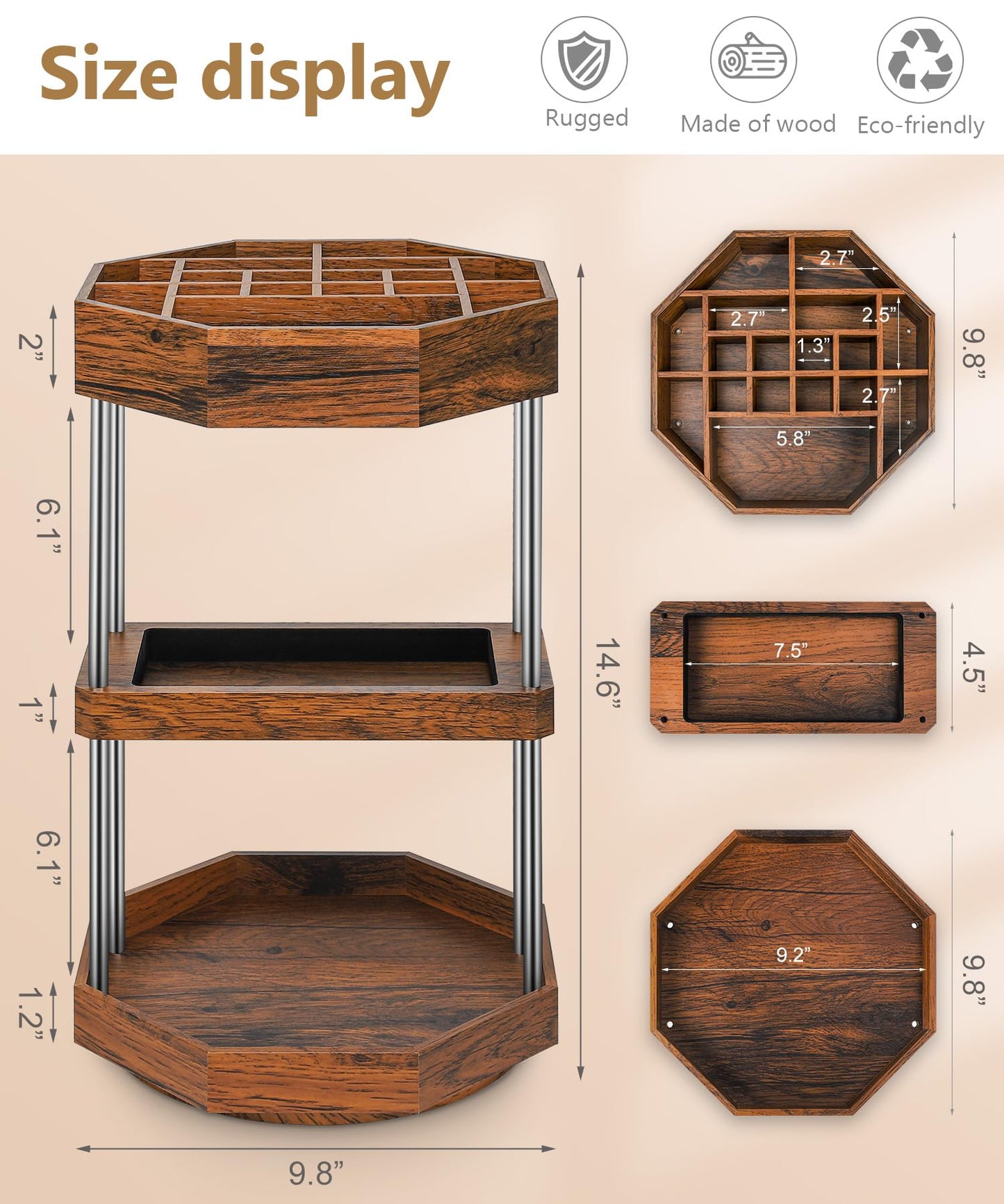 Homde Makeup Organizer 360 Degree Rotating Cosmetic Storage Display Perfume Organizer Cologne Organizer
