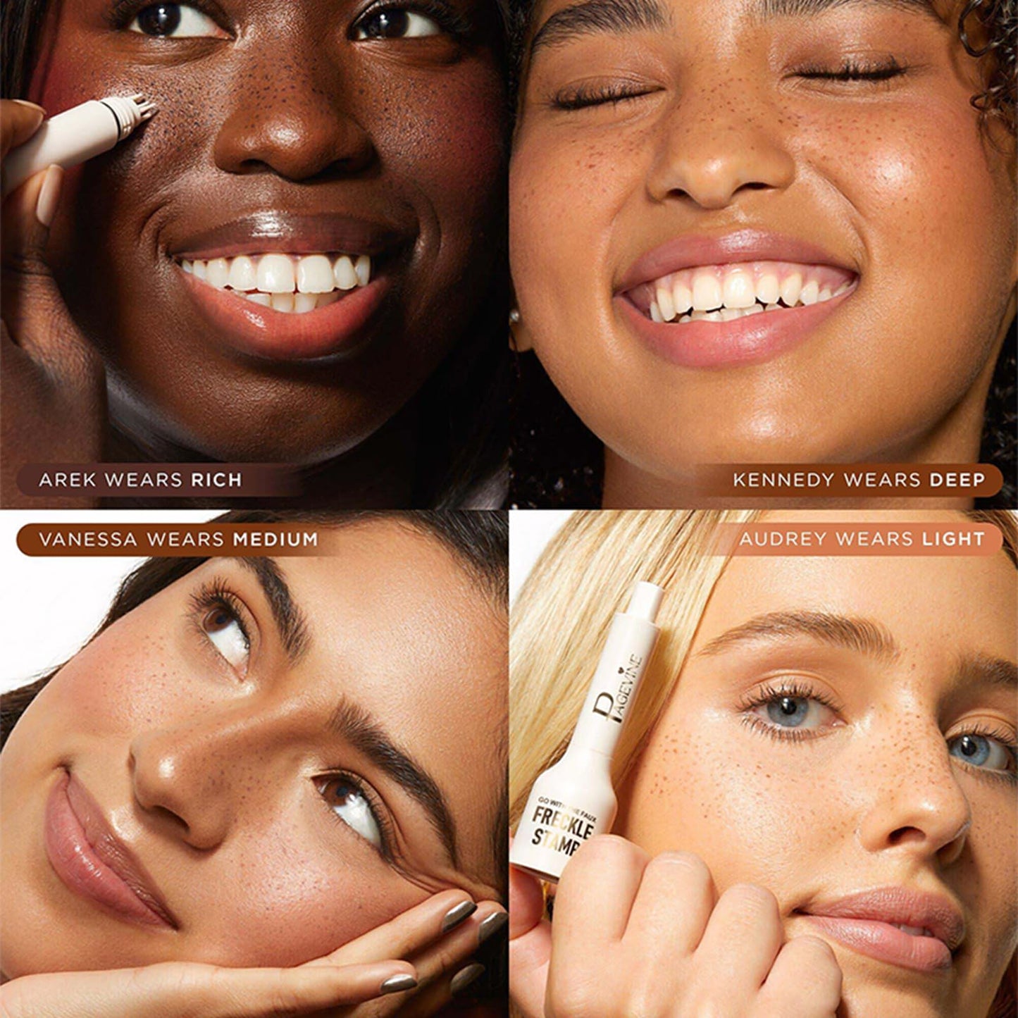 Freckle Stamp Pen,Freckle Stain Air Cushion Foundation Maker for Fake Freckles Makeup,Long-Lasting Freckle Pen to Create Faux Natural Sun-Kissed Look,Liquid Freckle Makeup Tool-02 Medium