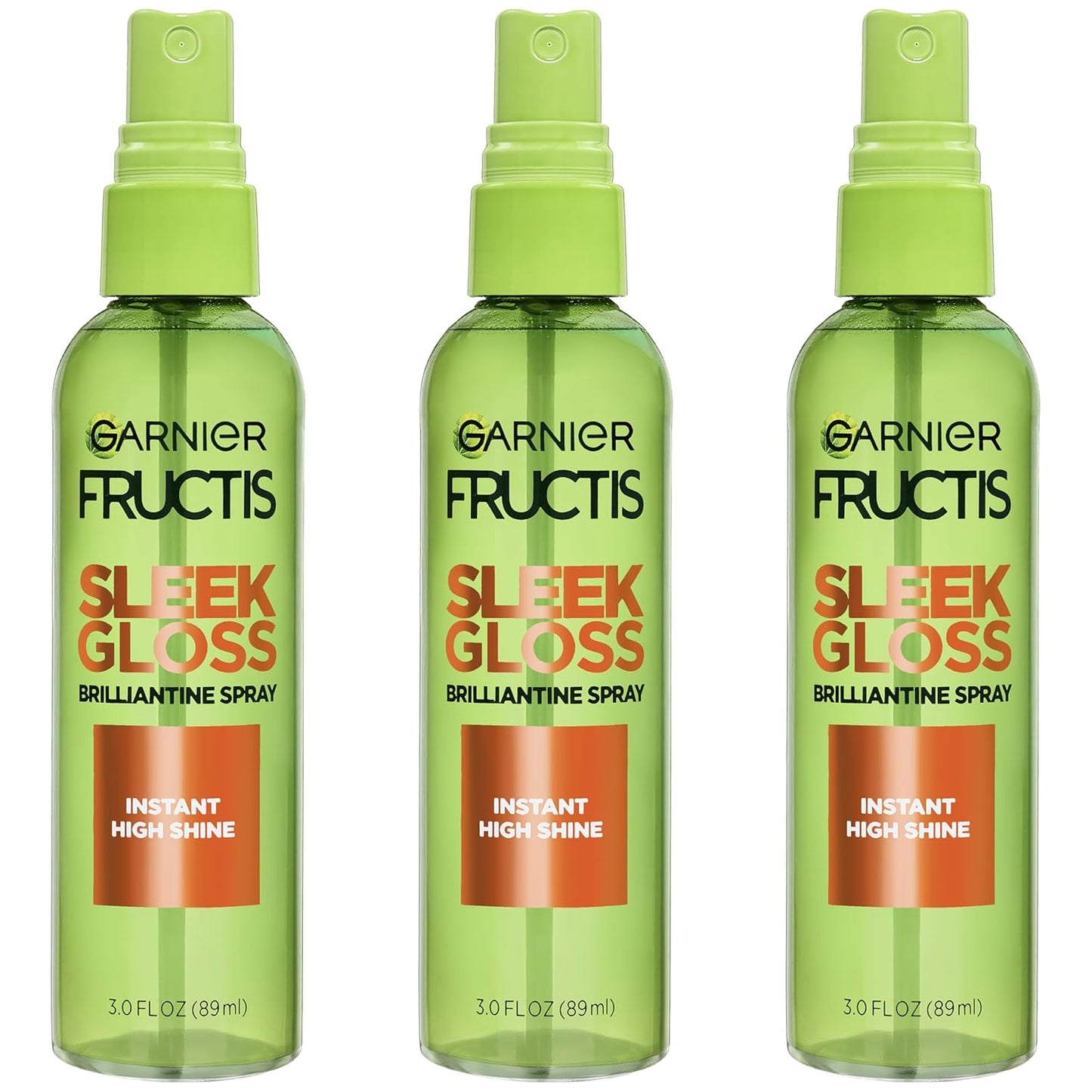Garnier Fructis Shine Glossing Spray - Argan Oil Formula for High Shine Finish | 3 Fl Oz, 3 Count