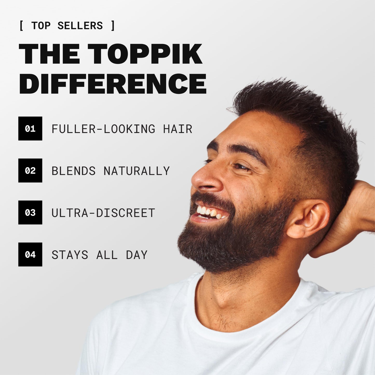 Toppik Hair Building Fibers, White, 27.5g, Fill In Fine or Thinning Hair, Instantly Thicker, Fuller Looking, 9 Shades for Men & Women, Keratin Protein Formula