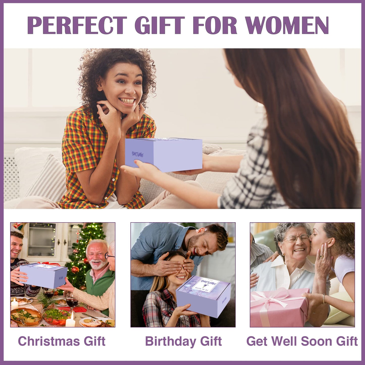 Spa Gift Baskets for Women - Spring Bath and Body Works Set, Relaxing Sympathy Box for Mom, Sister, Wife, Lover