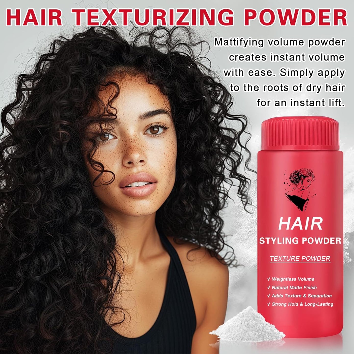 DAMUSI Hair Texture Styling Powder - Mattifying Volume Powder for Men & Women | Strong Hold, Easy Application, 0.52 Oz