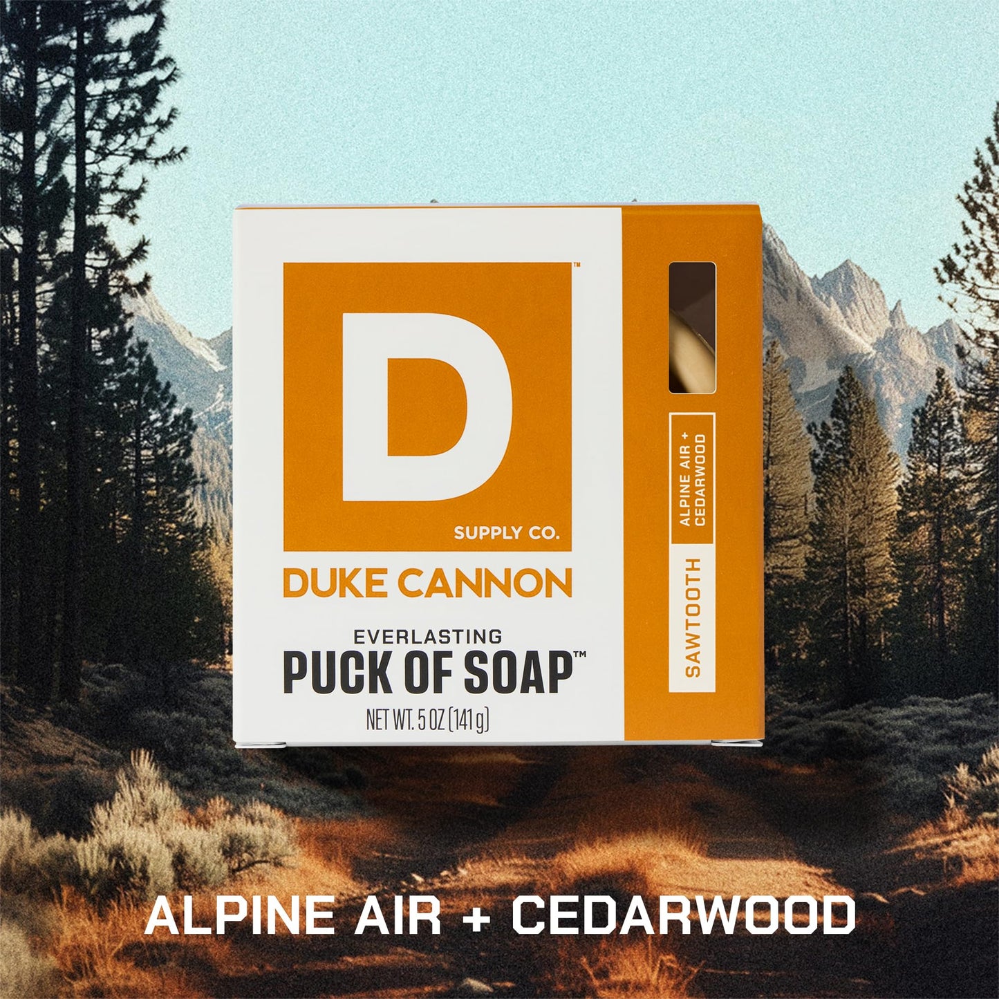 Duke Cannon Supply Co. Bar Soap Puck - Men's Rounded Bar Soap with Masculine Scents - Disc-Shaped Mens Soap - Hydrating & Deep Cleaning - All Skin Types - Sawtooth, 4 Pack - 5 oz