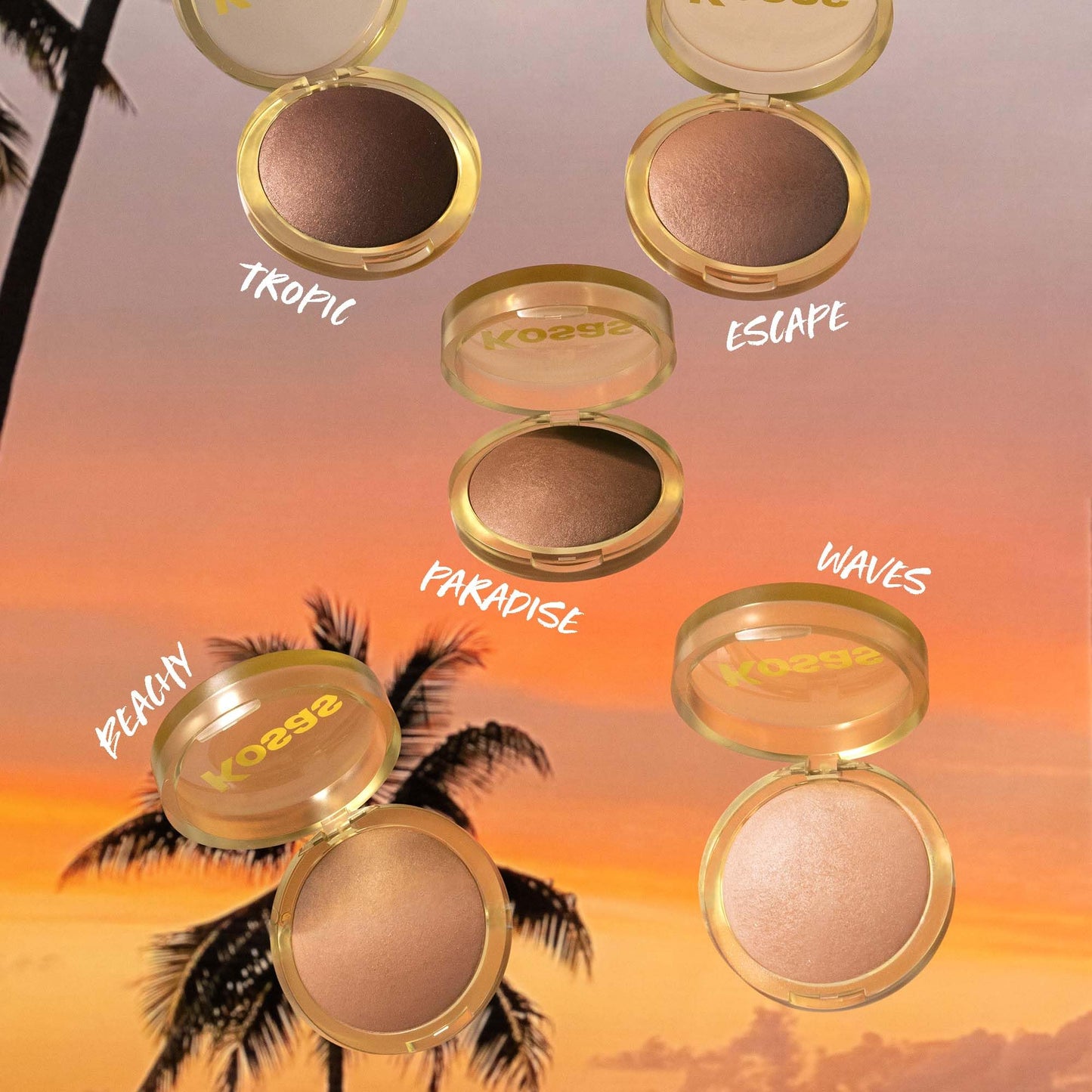 Kosas The Sun Show Glowy Warmth Baked Bronzer – Talc-Free Powder Bronzer for Face, Buildable Color, Natural Glow, Lightweight Finish, Paradise