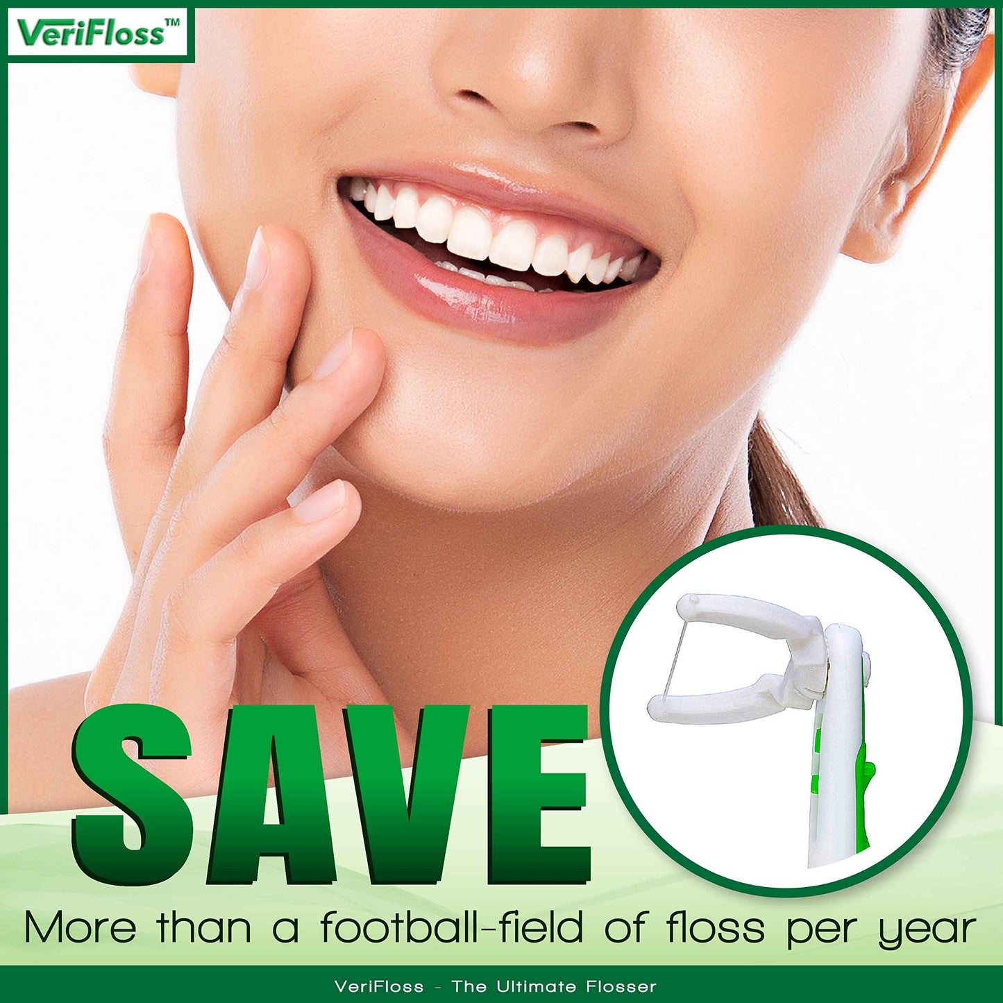 VeriFloss Dental Flosser with 10 Head M Refill + 20 Head S Refill - Teeth flossers for Adults & Kids - Ergonomic Swivel Head