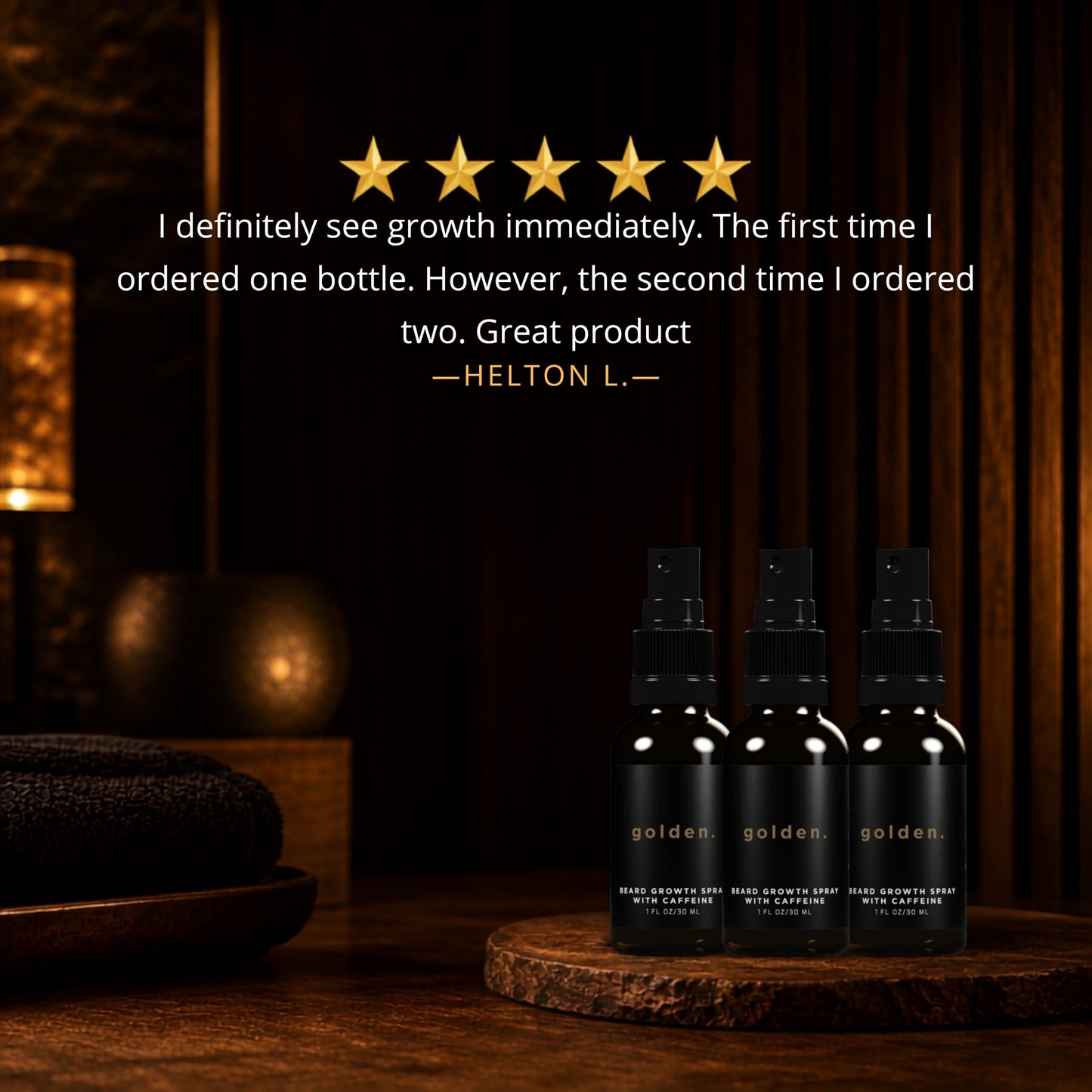 Golden Grooming Beard Growth Spray | Boost Beard Growth, Thickness & Strength | Natural Formula with Biotin & Vitamin E | Specifically Crafted for Coarse & Curly Beards (2-Pack)