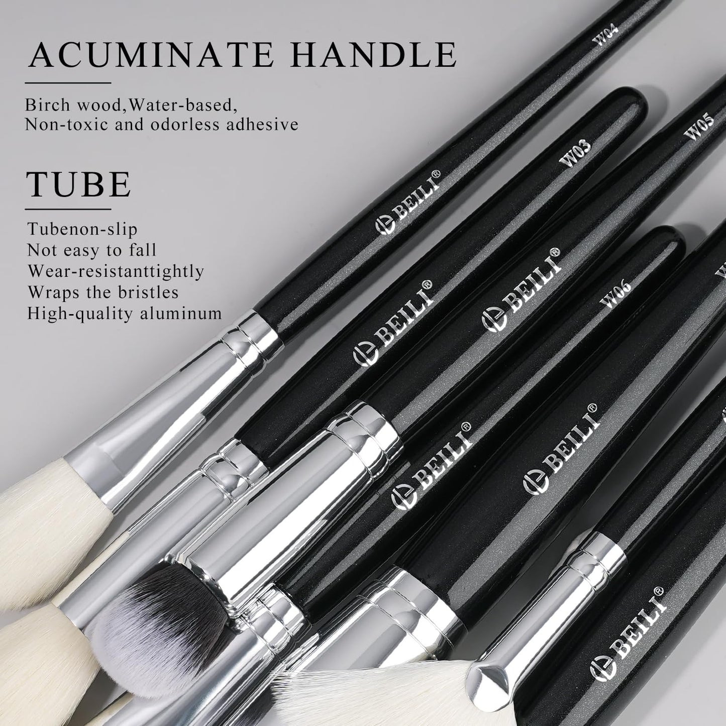 BEILI 15PCS Professional Makeup Brushes Set - Foundation, Concealer, Eyebrow, Eyeshadow & More | Versatile Beauty Tools