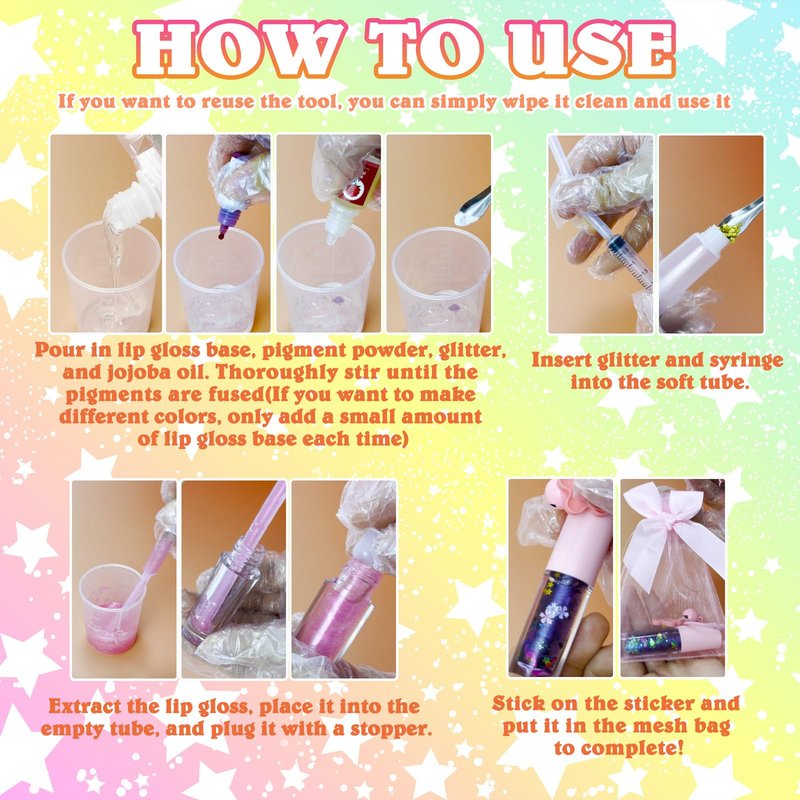 Thaluna Lip Gloss Making Kit, Lip Gloss Set for Women Lip Kit Fun DIY Lipgloss Making Kit, Make Your Own Lip Gloss Kit, Moisturizing Glitter Keychain Birthday Gifts Girls Trendy Stuff
