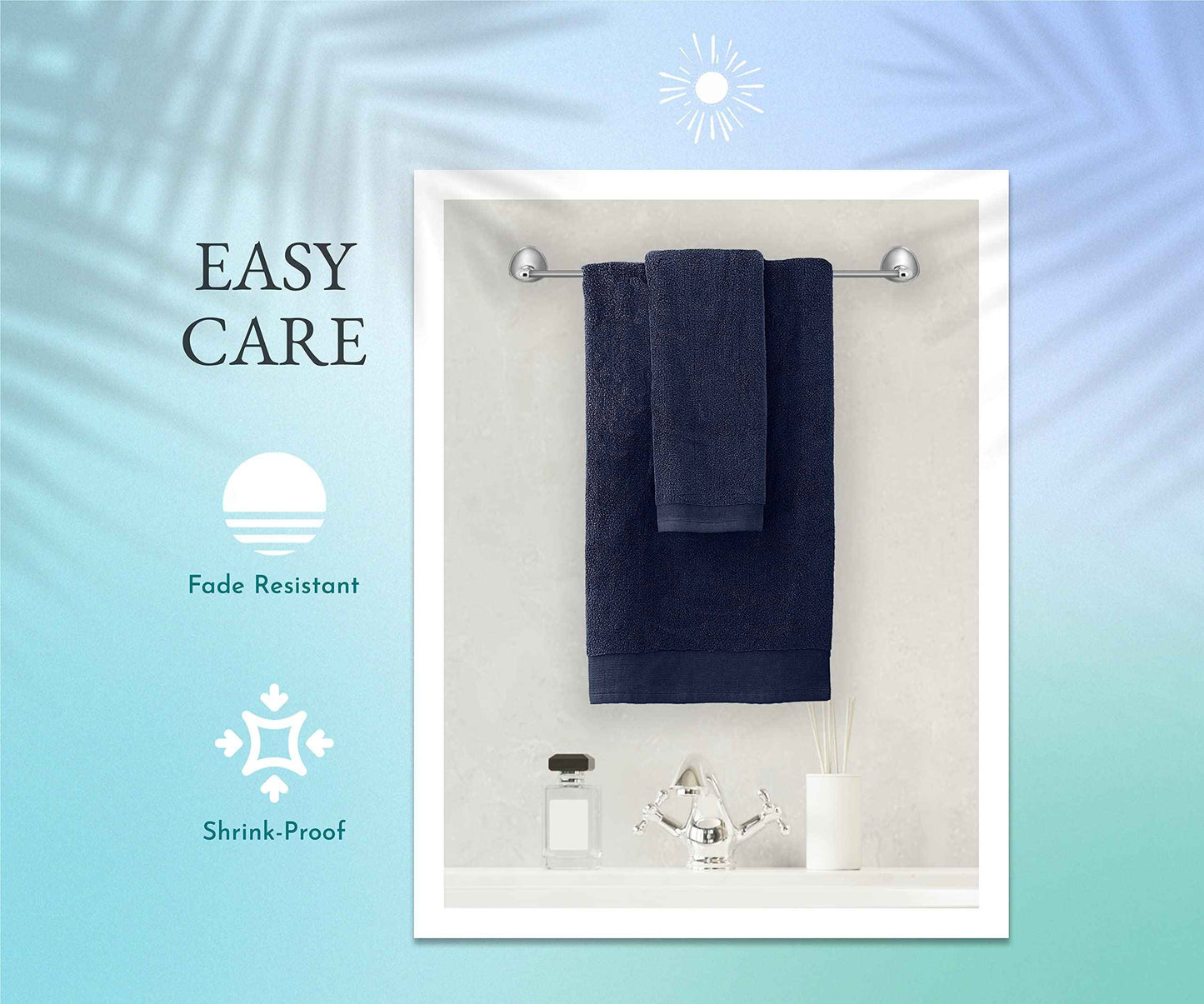 Luxury 100% Cotton Washcloths - Pack of 12, Extra Soft & Fluffy, Quick Dry & Highly Absorbent, Hotel Quality, Small Hand Towel Set for Gym, Salon, Spa & Home Care, Navy Blue - 13" x 13"