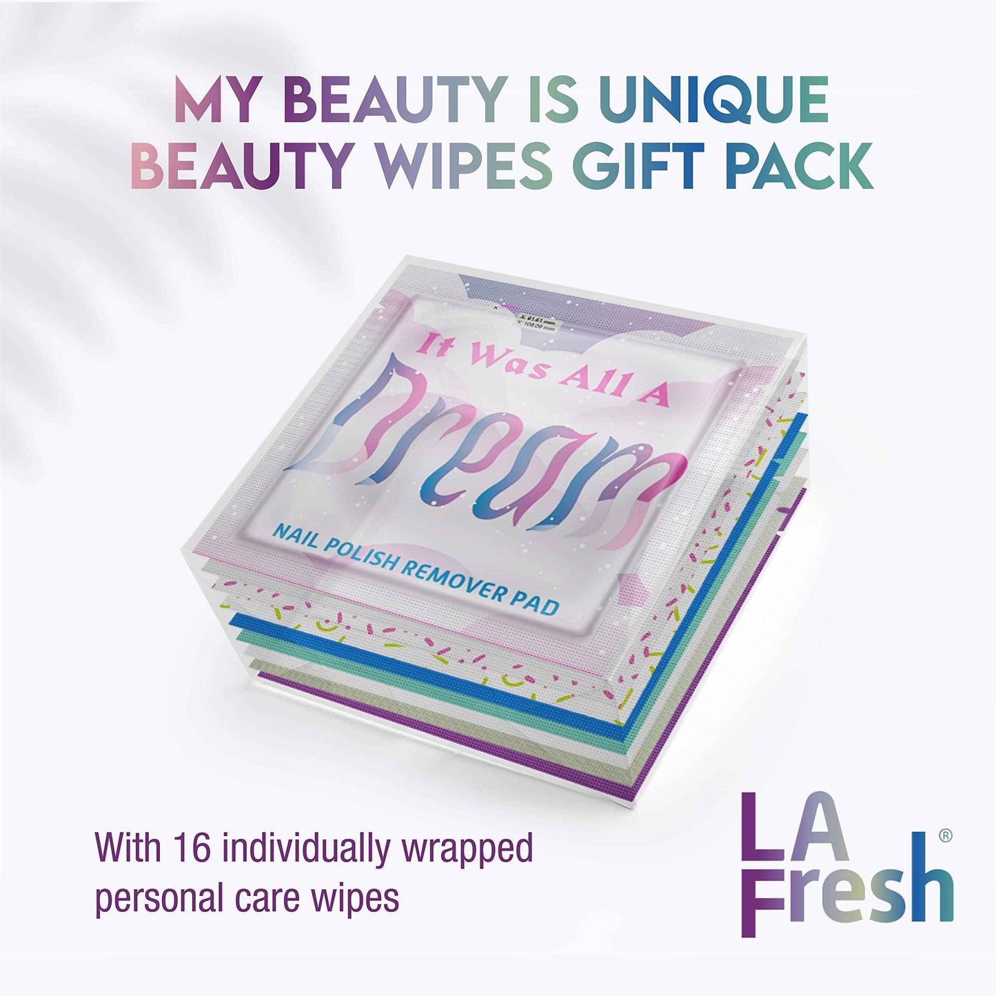 La Fresh My Beauty Is Unique Beauty Wipes Gift Pack - Contains 16 Individually Wrapped Wet Wipes Variety For Personal Care and Travel Essentials