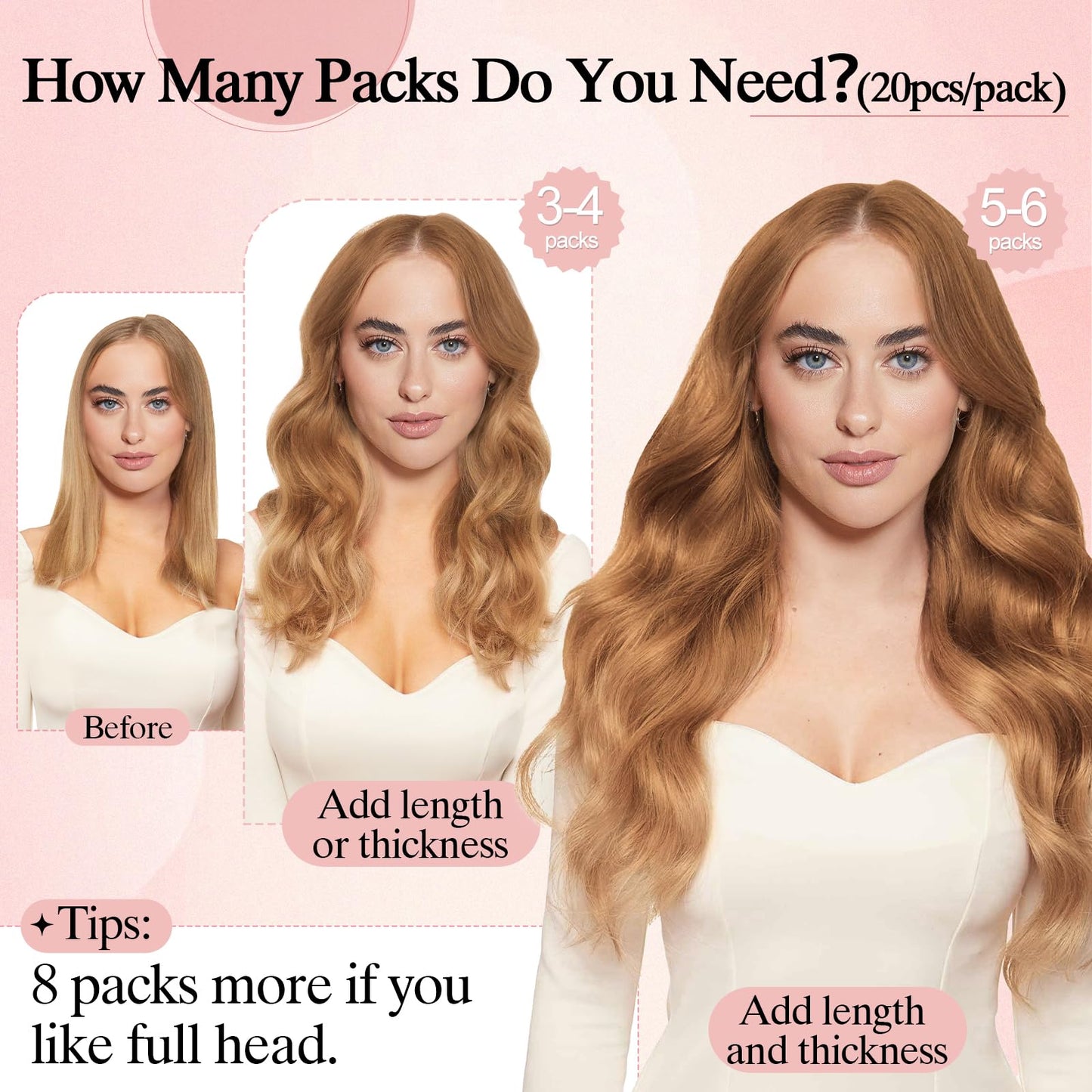 SEGO Double-Stitched Tape in Hair Extensions Human Hair Invisible Tape in Hair Extensions Long Straight Tape Hair Extensions for Women,18 inch,#6 Light Brown,10pcs 25g