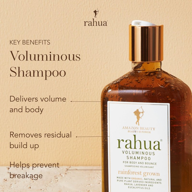 Rahua Voluminous Shampoo - Natural Volumizing Shampoo for Fine to Medium Hair - Sulfate Free Clarifying Hair Care with Rahua Oil, Lemongrass & Green Tea - Organic, Vegan & Color Safe - 9.3 Fl Oz