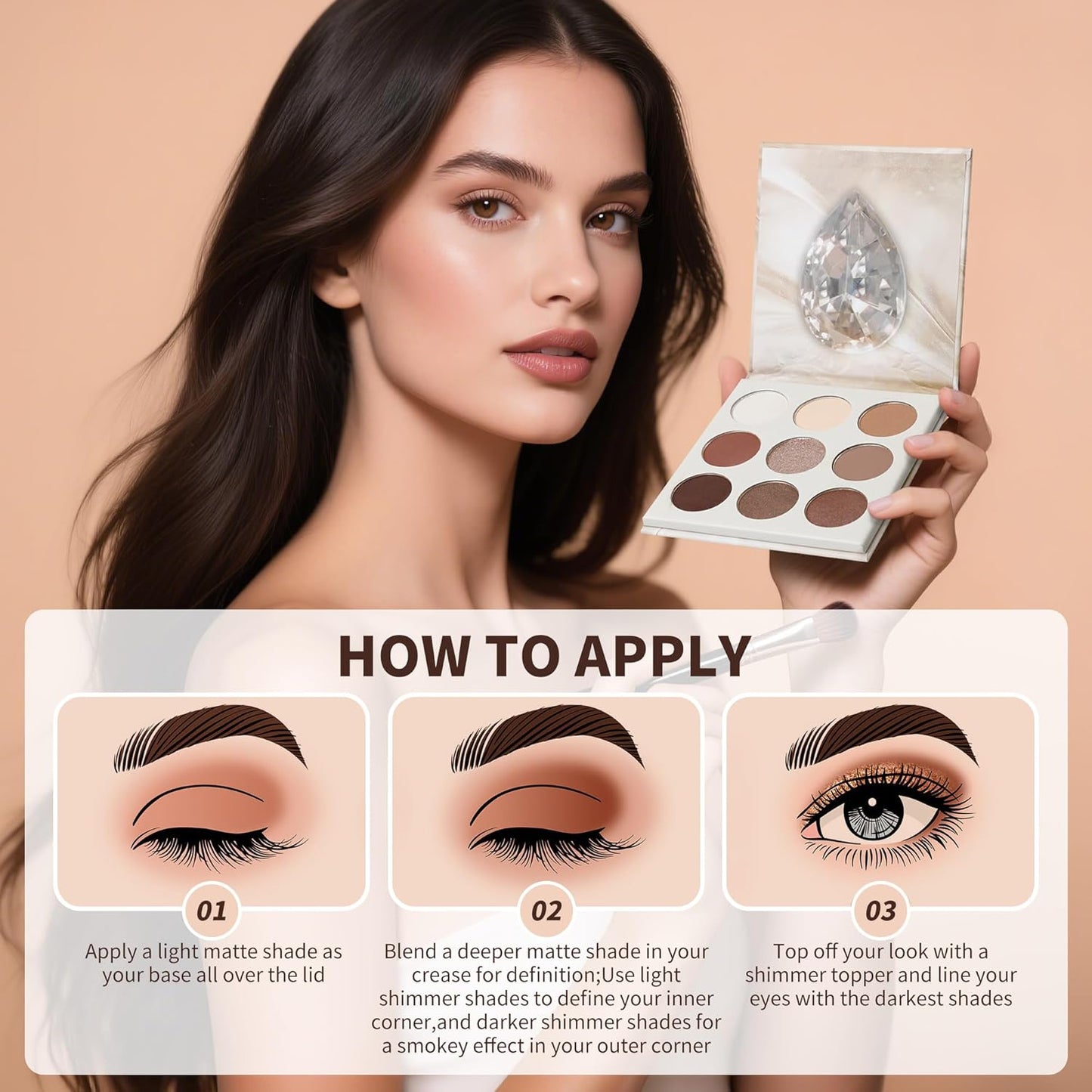Docolor Neutral Eyeshadow Palette - 9 Colors for Stunning Nude & Brown Looks | Velvety, Highly Pigmented Finishes