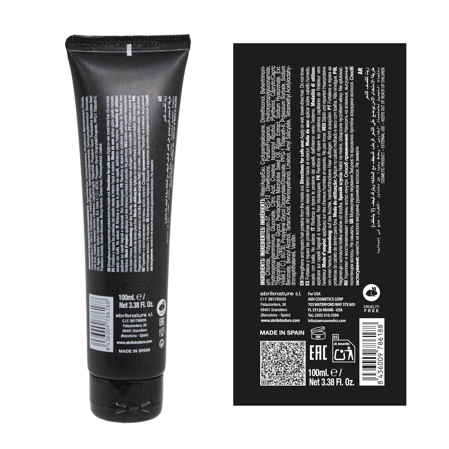 abril et nature - Professional Hair Serum Molecular Therapy - For Damaged, Chemically Treated, or Aging Hair - Repairs, Restructures, and Fills the Hair Fiber - Leave-In - 100 ml