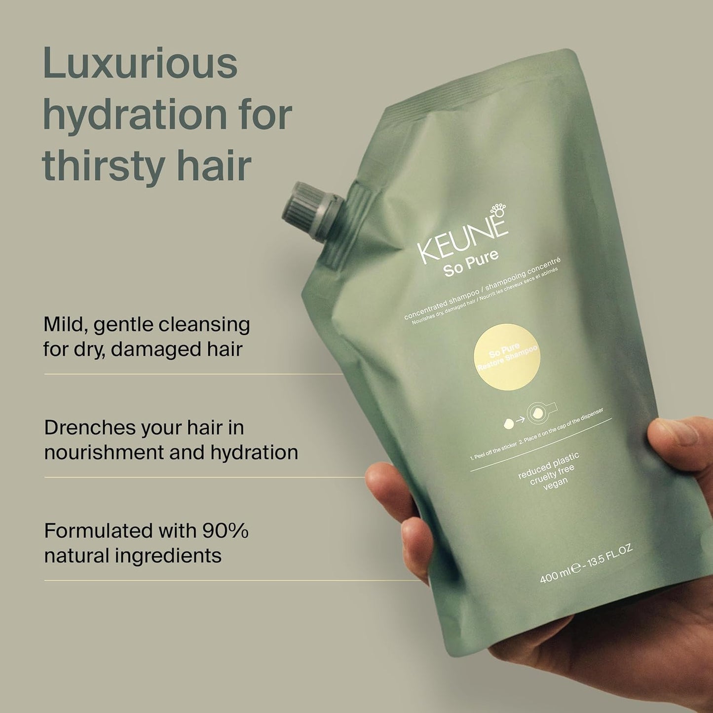 So Pure Restore Shampoo - Nourishing Hair Care Formula | 400ml Refill