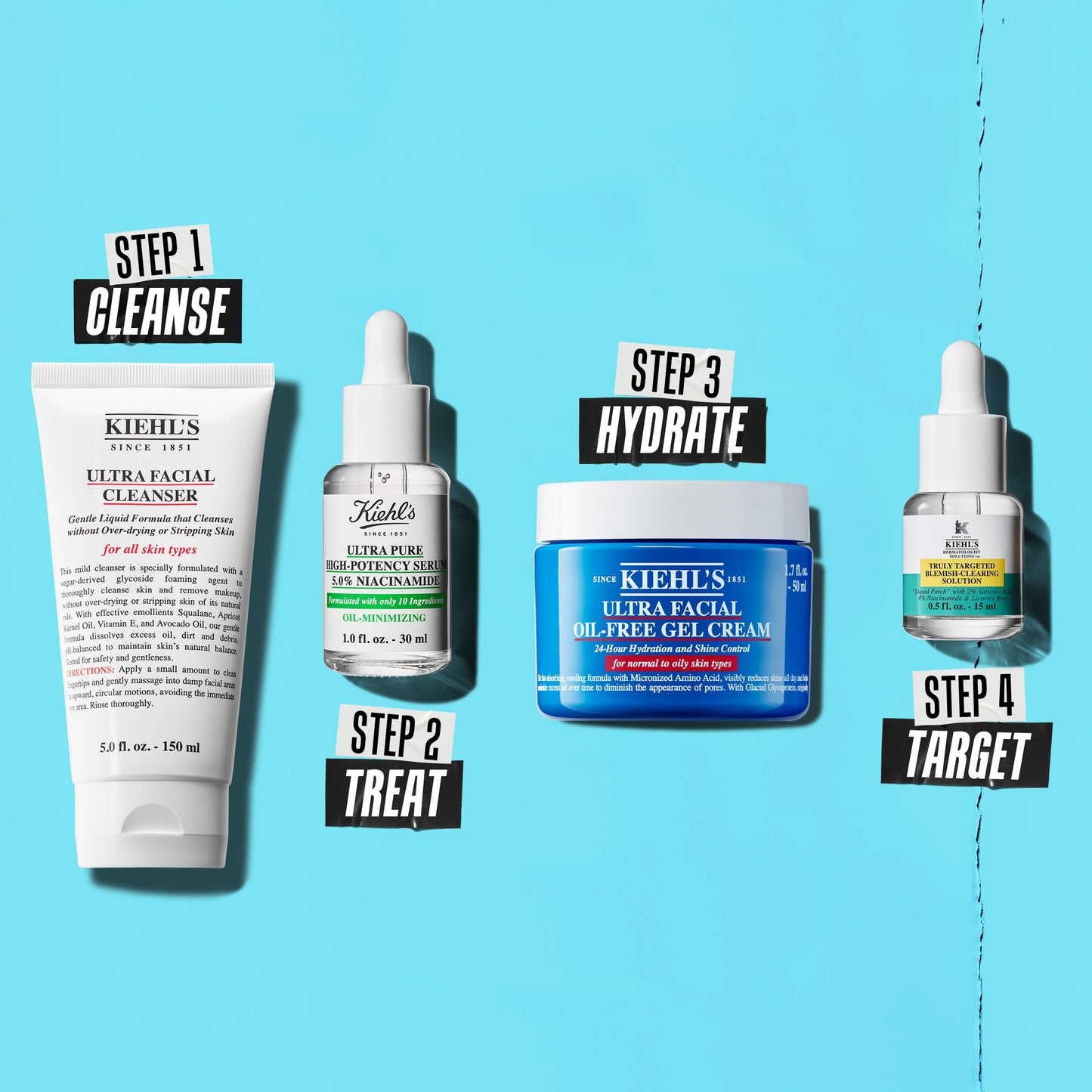 Kiehl's Ultra Facial Oil-Free Moisturizer, Shine-Reducing Gel Cream for Oily to Normal Skin, Hydrates Skin for 24 Hours, Visibly Minimizes Pores, Non-comedogenic, Fragrance-free - 0.95 fl oz