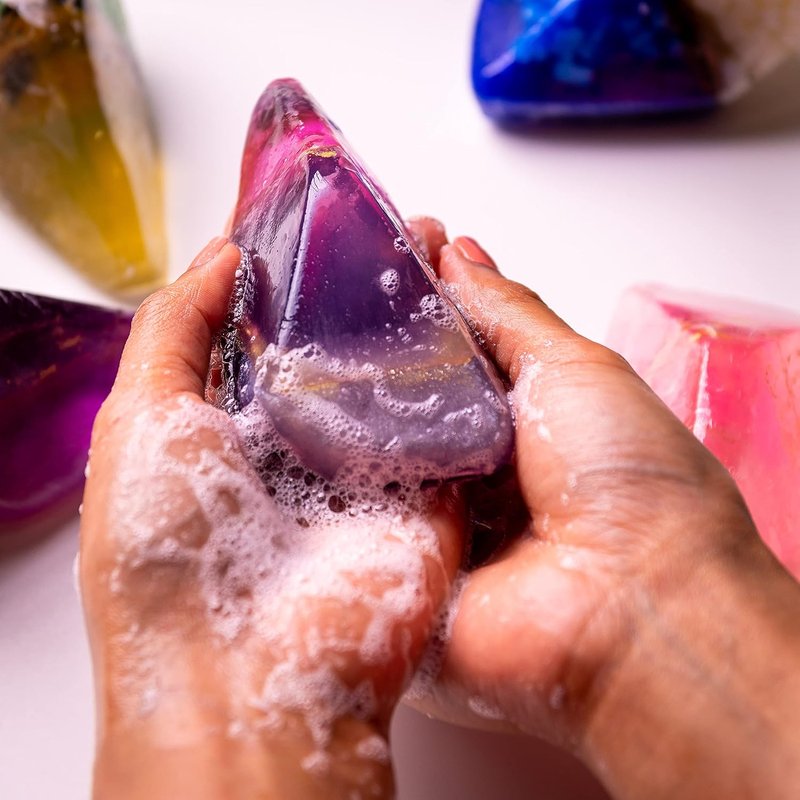 Gemstone Soap with Real Crystals - Earth & Home Decorative Crystal Soap | Moisturizing & Scented Gift for Women