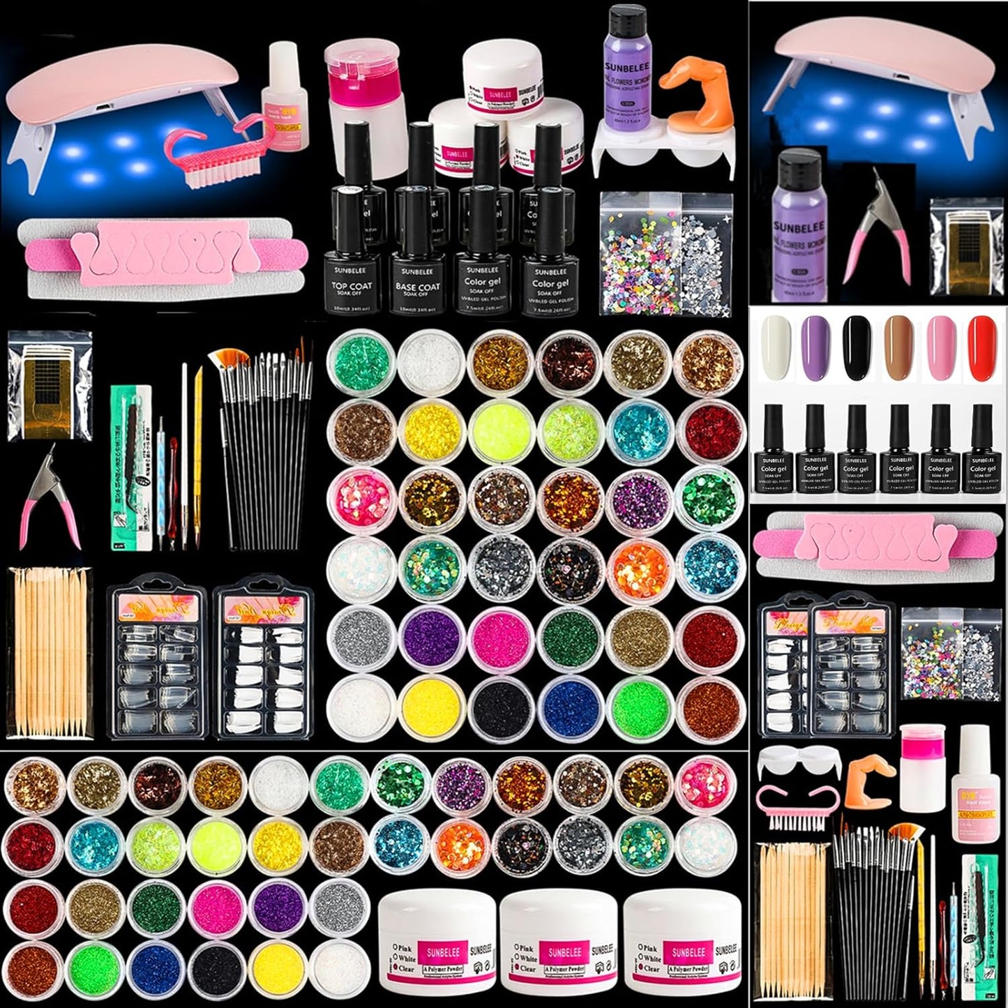 Acrylic Nail Kit for Beginners - Complete Gel Nail Polish Set with UV Light & Tools | DIY Nail Art Supplies