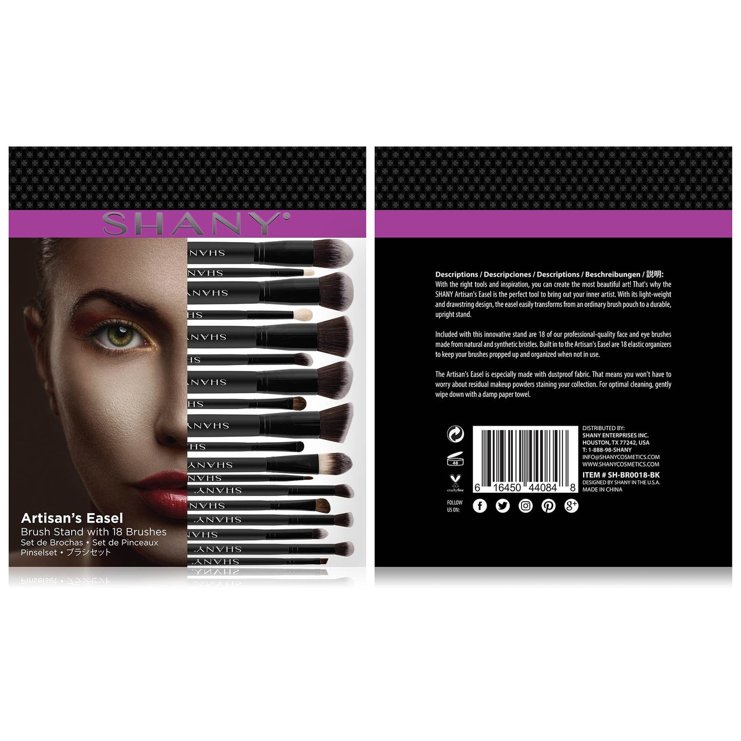 SHANY Makeup Brushes Artisan Easel Elite Cosmetics Make up Brush Set, Complete Kabuki Makeup Brush Set - Old Packaging