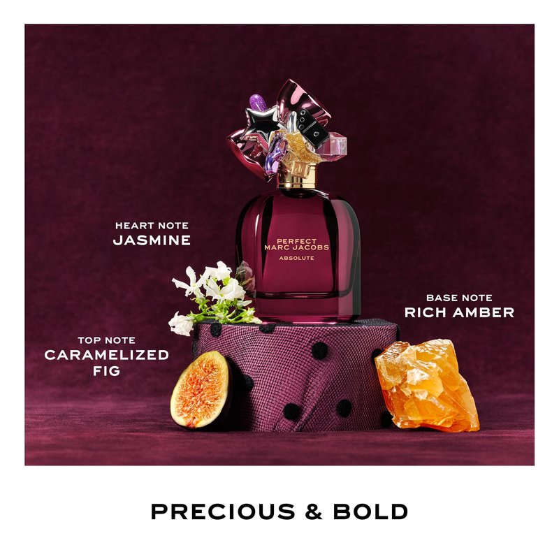 Marc Jacobs Perfect Absolute Eau de Parfum Travel Spray – Ambery Women's Perfume – With Notes Caramelized Fig Accord, Jasmine Absolu & Rich Amber Accord – 0.33oz