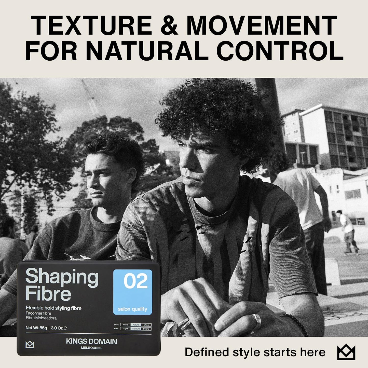 Kings Domain Melbourne Shaping Fibre | Hair Paste for Men | Medium Hold Styling Paste | Adds Natural Movement & Texture