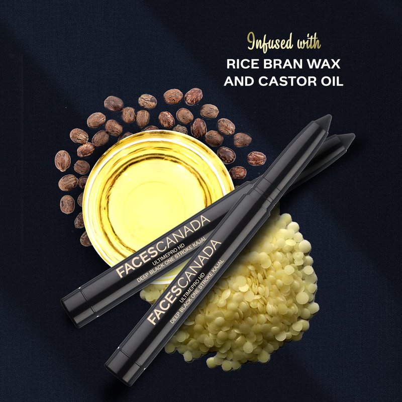 FACESCANADA Ultime Pro HD Deep Black One Stroke Eye Pencil | Smooth Lightweight HD Finish | 10 HR Long Stay | Waterproof & Sweat Proof | Built-In Sharpener | 0.05 Oz/1.4g