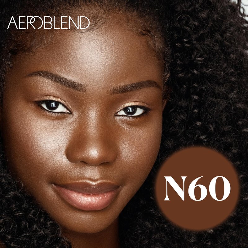 AEROBLEND Airbrush Foundation Makeup: Professional, Water-Based, Buildable, Long-wearing, For all skin types, 1 oz (N60)