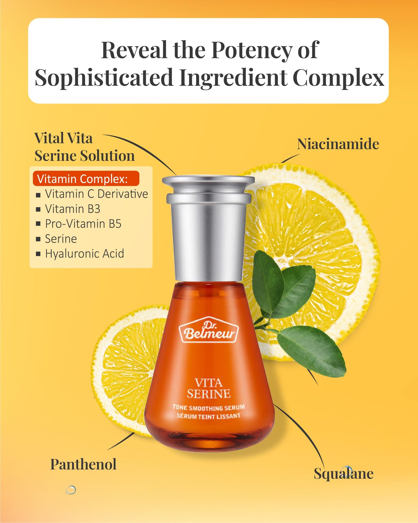 Dr. Belmeur Vitamin Serine (Serum Set, 2.5fl oz, 3 Pieces) - Lightweight Ampoule for Healthy, Clear Complexion. Korean Skincare by LG Beauty. Vitamin C & B3, Provitamin B5