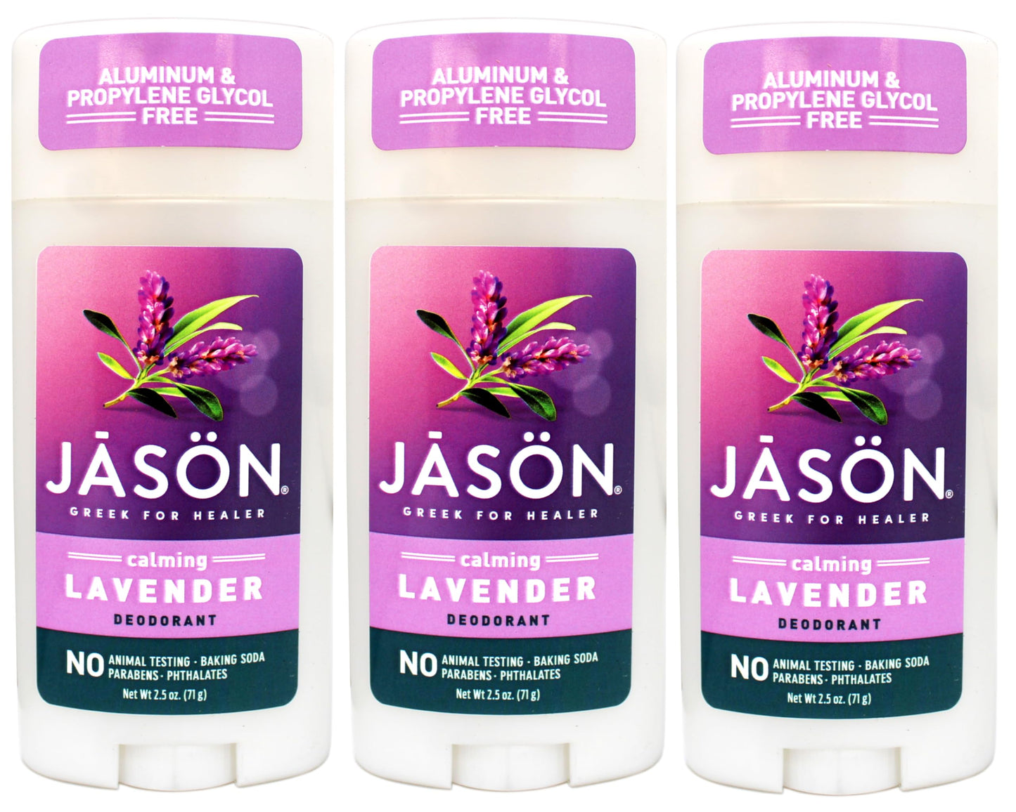 JASON Calming Lavender Deodorant Stick, 2.5 Ounce Sticks (Pack of 3)