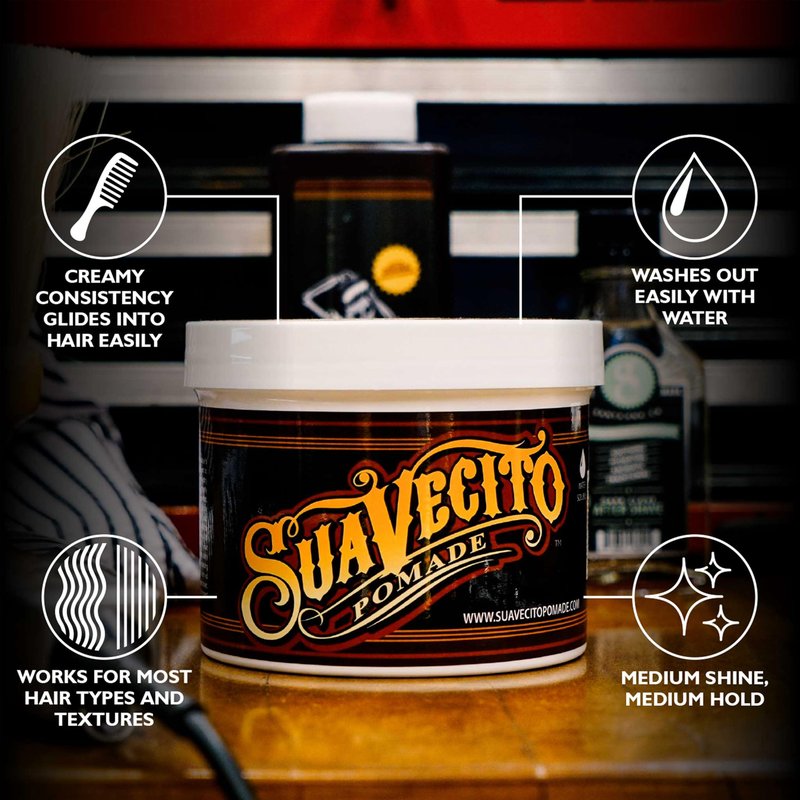 Suavecito Original Hold Pomade 32 oz, 1 Pack - Medium Hold Hair Pomade For Men - Medium Shine Water Based Wax Like Flake Free Hair Gel - Easy To Wash Out - All Day Hold For All Hairstyles