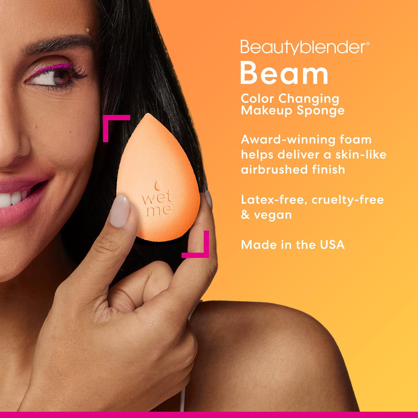 Beautyblender® Original Beauty Blender Makeup Sponge, Super-Soft Foam Easily Blends Foundations, Powders & Creams, Made in USA, Reusable, Washable, Streak Free Application, Vegan, Cruelty Free
