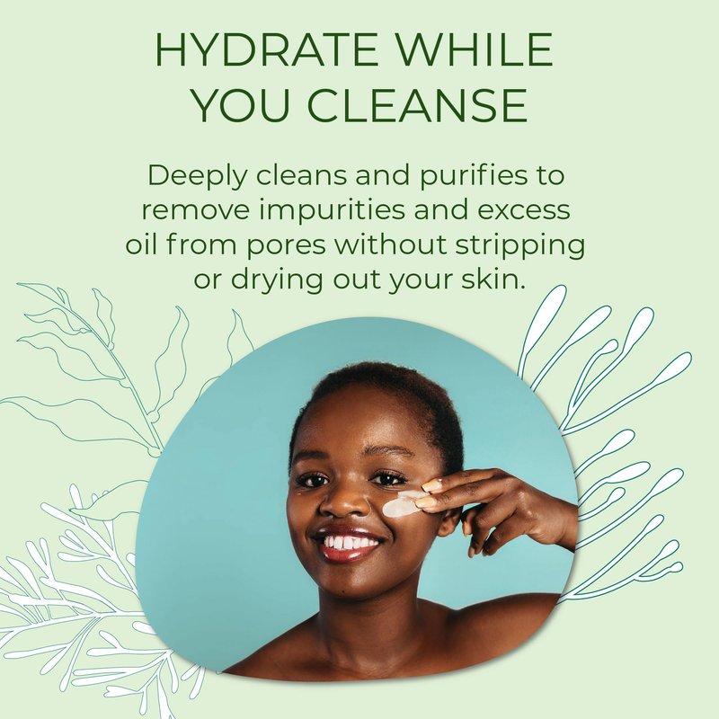 Sea-El Avocado & Kelp Cream Cleanser Non-Foaming Gentle Deep Cleanse to Purify Tone & Firm - Moisturizing Natural Face Wash for Women & Men - 4 Oz