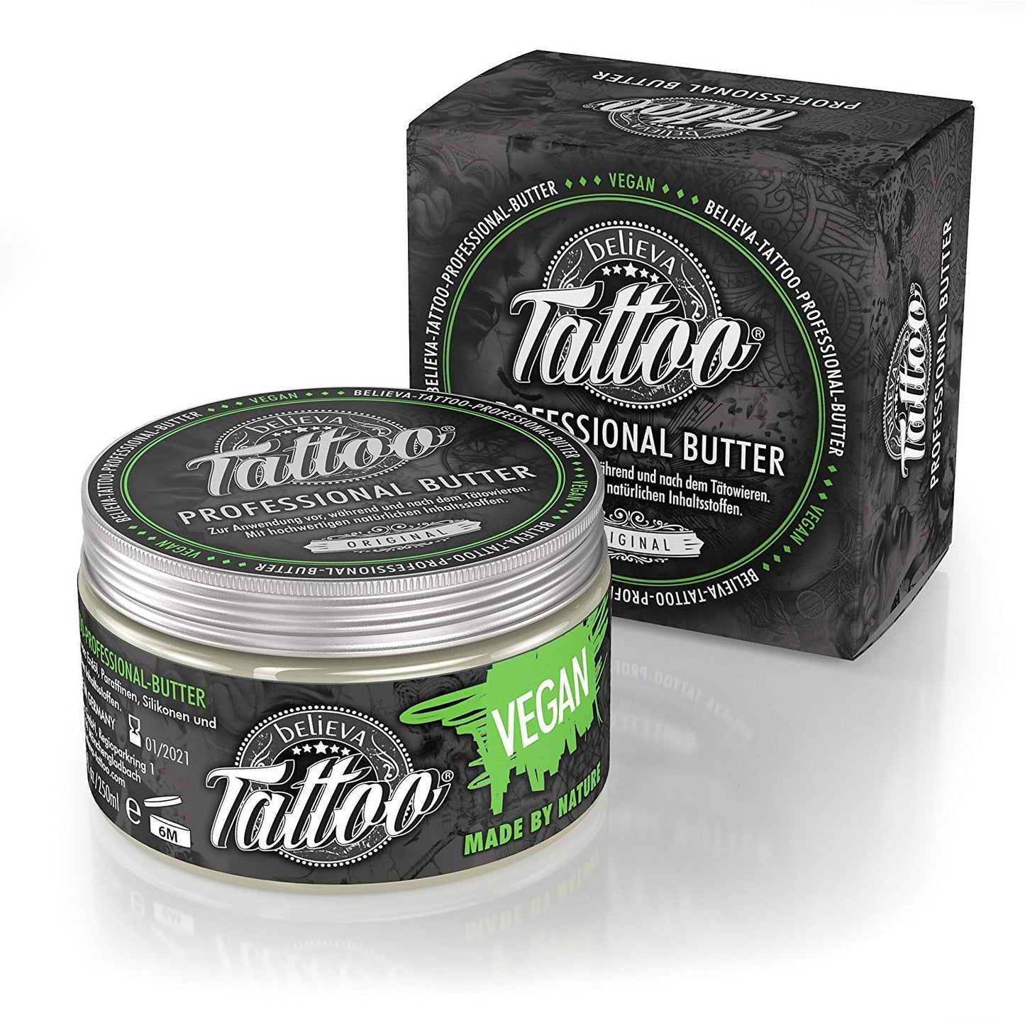 believa Tattoo Aftercare Butter – Vegan Tattoo Care Balm for Moisturized & Nourished Skin – 8.45 oz