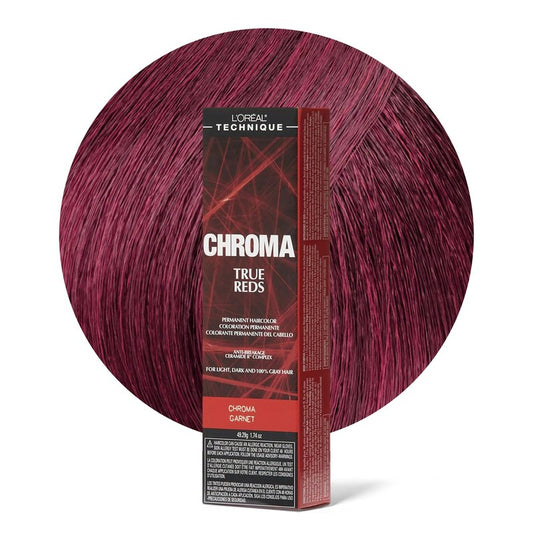 L'Oréal Technique Chroma True Reds Permanent Hair Color - Red Dye For Long-Lasting Color, For Light, Dark and Gray Hair, Garnet