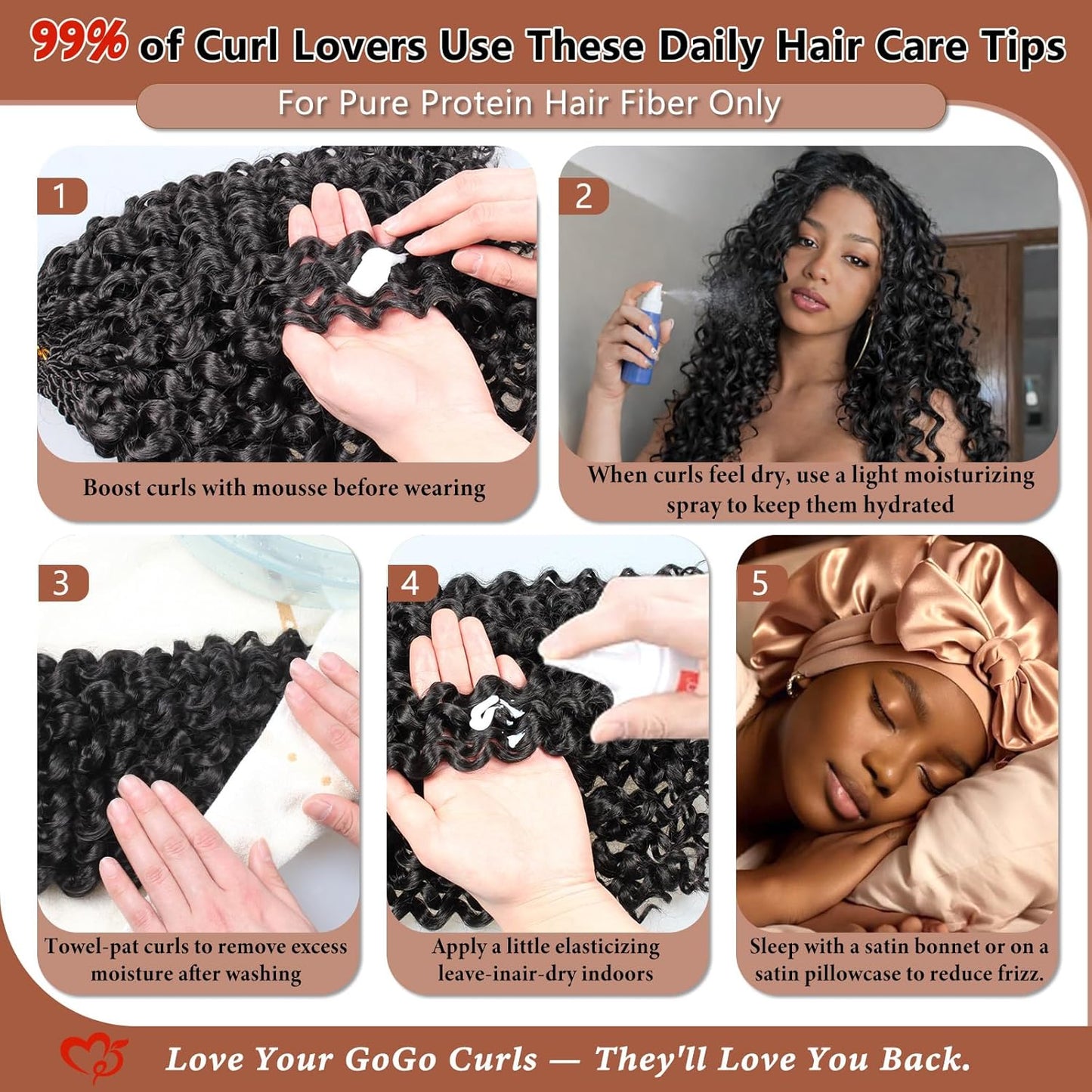 Curly Crochet Hair - 120 Strands Gogo Curl | 14 Inch Deep Wave Twist Extensions for Black Women