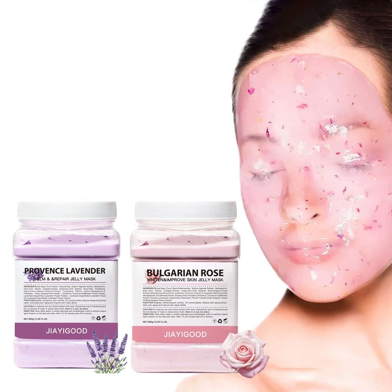 JIAYIGOOD Jelly Mask for Facials Professional, Hydrating & Moisturizing Peel-Off Natural Gel Face Mask SkinCare, Professional Spa Use Jelly Face Masks, Deep Hydration (Lavender+Rose)