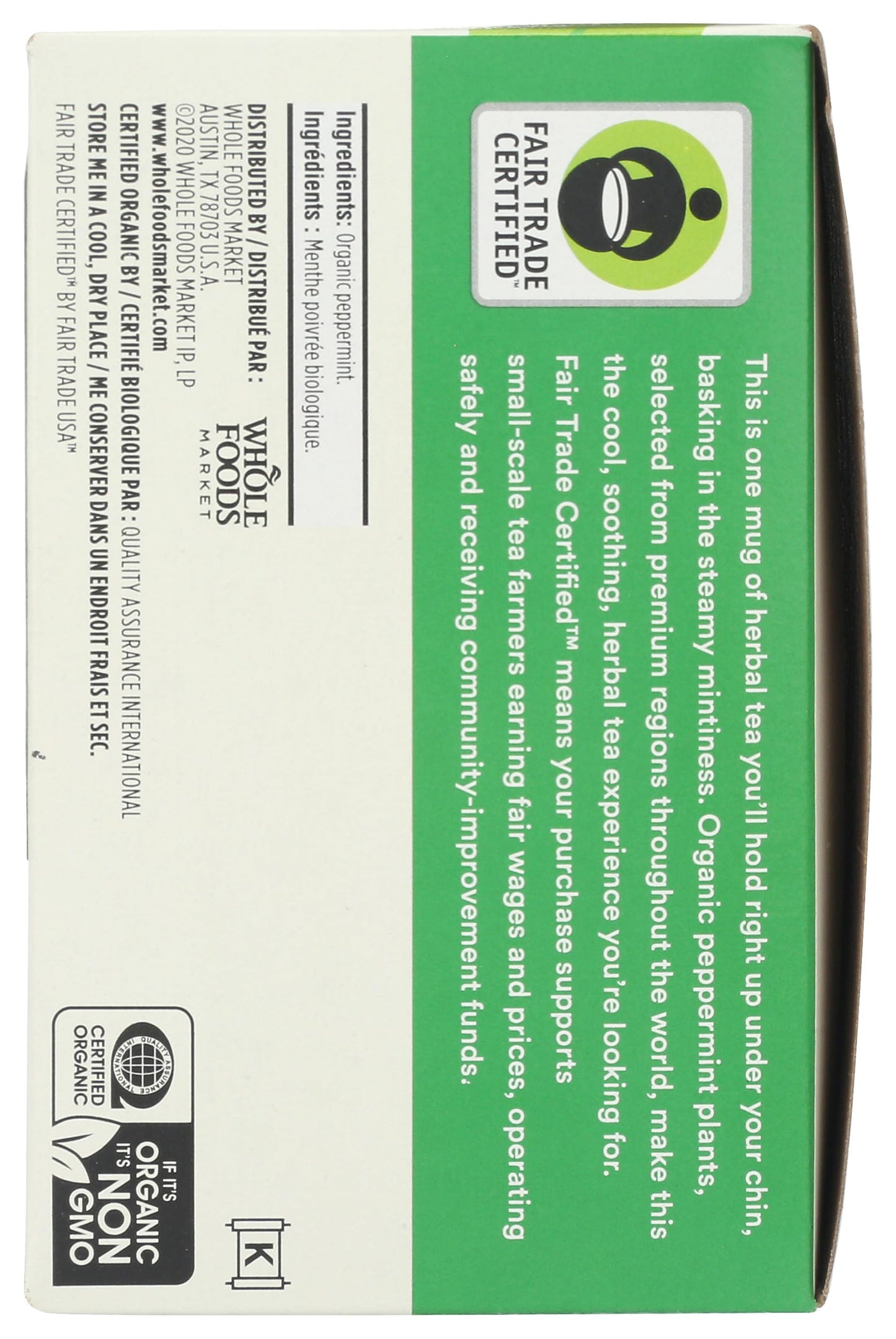 365 by Whole Foods Market, Organic Peppermint Tea (40 Bags), 1.9 Ounce (pack of 12)