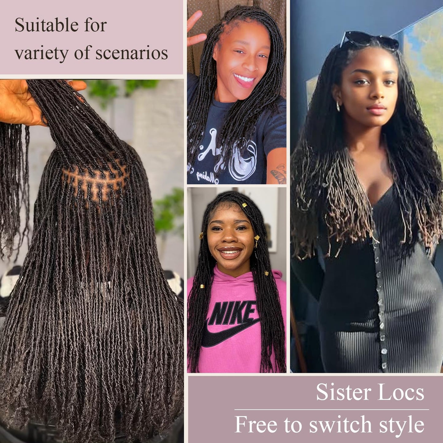 Originea 8-18 Inch 0.1 and 0.2 0.4 Thickness Curly Tips Interlocked sister Locs 100% Real Human Hair Micro loc Extensions Permanent Dreadlock Extensions (1B# 0.1cm Curly, 16 Inch 30 Strands)