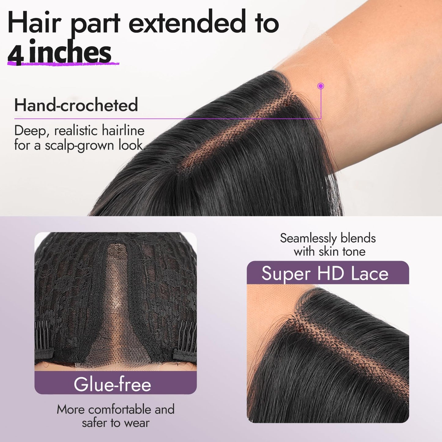 Eawwii Ombre Blonde Wig for Women Long Wavy 4x1 Lace Natural Hairline Glueless for Beginners Middle Part Synthetic for Daily Party Use 26Inch