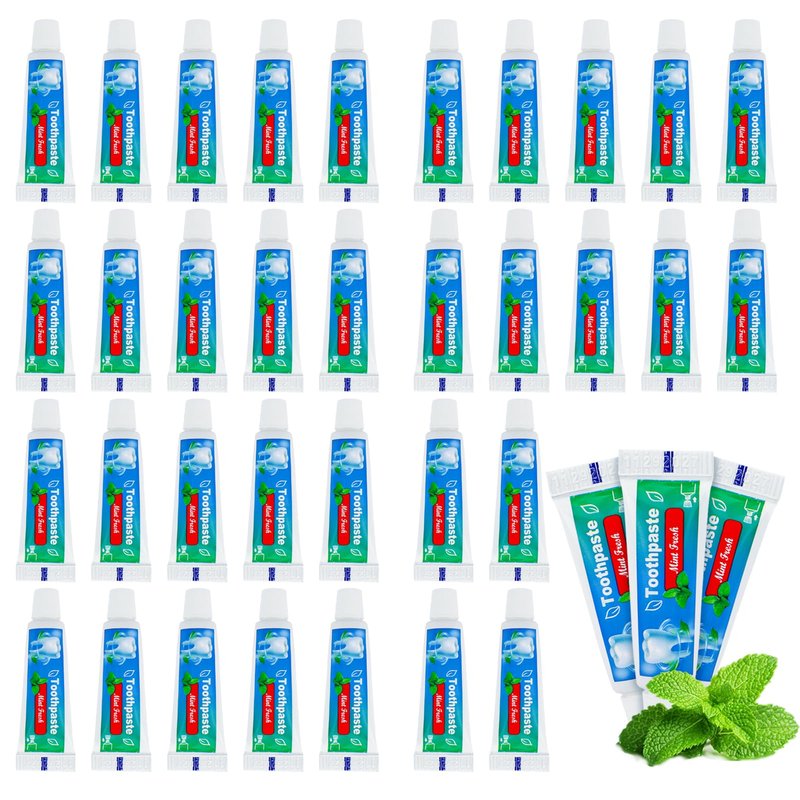 0.176 oz Bulk Travel Size Toothpaste,300 Tubes 5 Grams Extra Small Toothpaste Travel Size Bulk Mint Flavor Mini Disposable Toothpaste for Hotel,Guests,Homeless,School(Too Small,Only be Single Use)