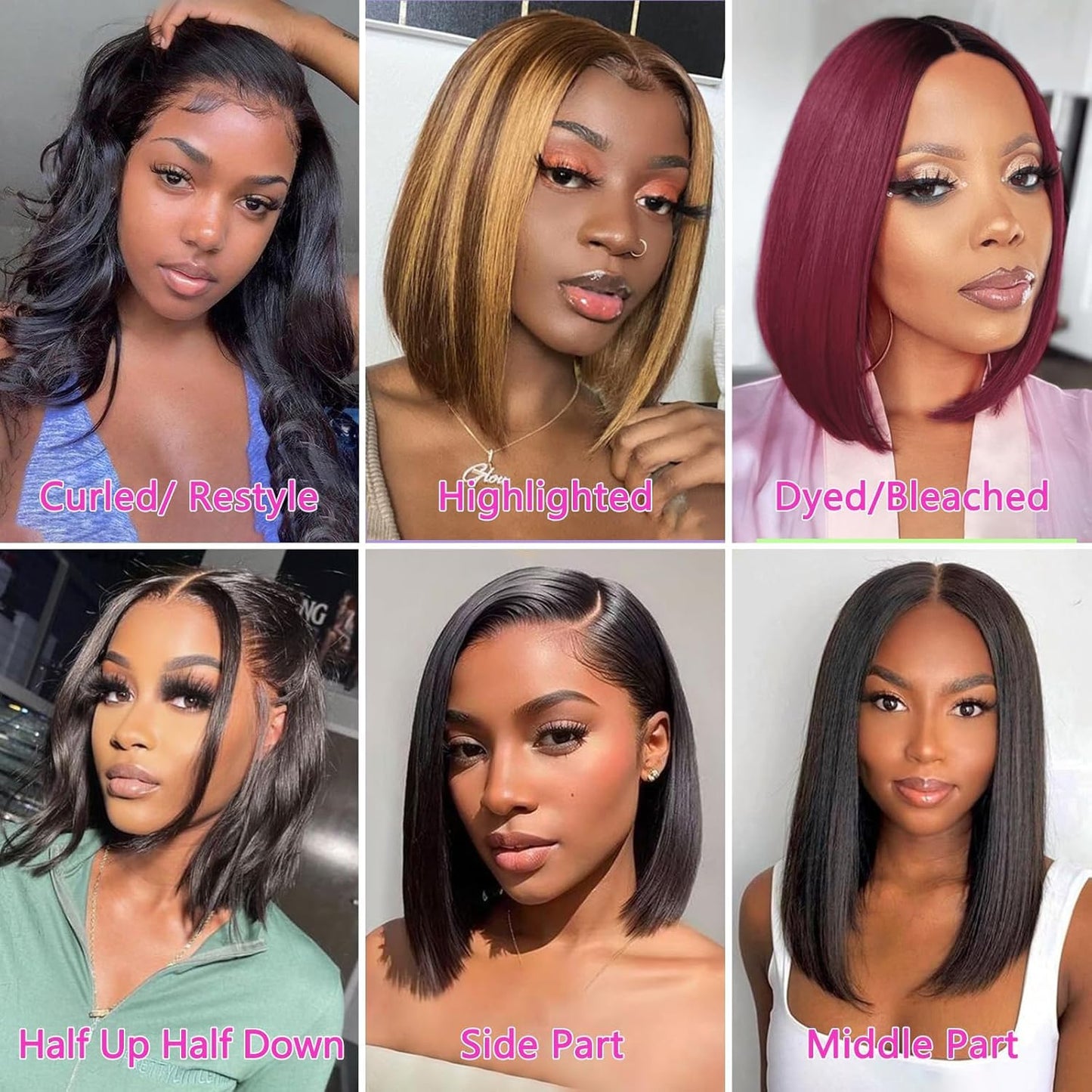 OPNGF Bob Wig Human Hair Glueless 13x4 HD Lace Front Wigs For Black Women Straight Transparent Frontal Short Human Hair Bob Wig 14 Inch Pre Plucked With Baby Hair 180% Density