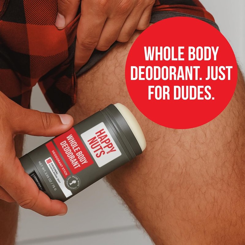 Happy Nuts Whole Body Deodorant for Men - Powerful Odor Control for Pits & Groin | 2.65 oz Original Formula