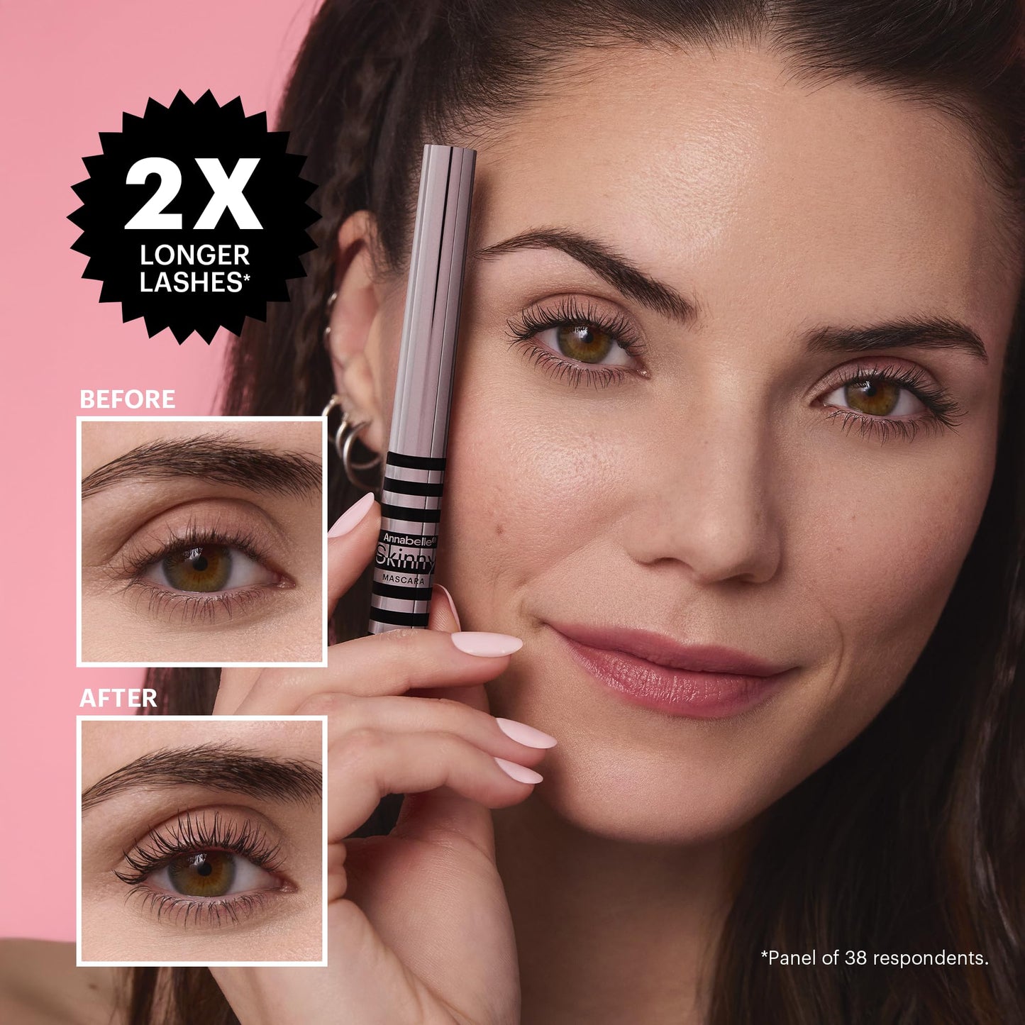 Annabelle Skinny Mascara, Black, Award-Winning Mascara, New Eco-Friendly Packaging, Ultimate Length & Definition, Microscopic & Ultra-Precise Brush, Hypoallergenic, 0.13 fl oz