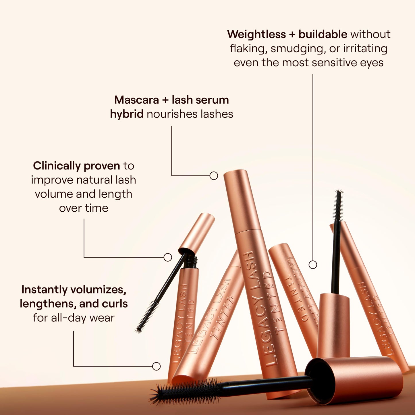 Live Tinted Legacy Lash Volumizing & Lengthening Black Mascara, Full Size