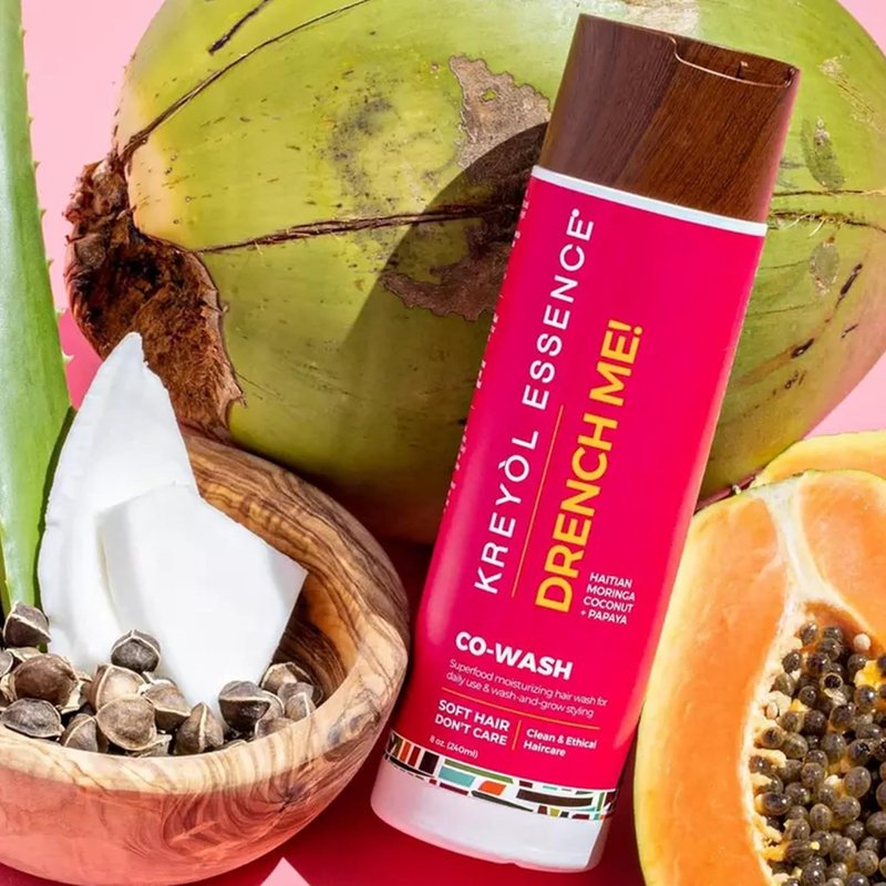 Kreyol Essence Moringa Co-Wash | 8 oz Cleansing Conditioner with Coconut & Papaya for Healthy Hair