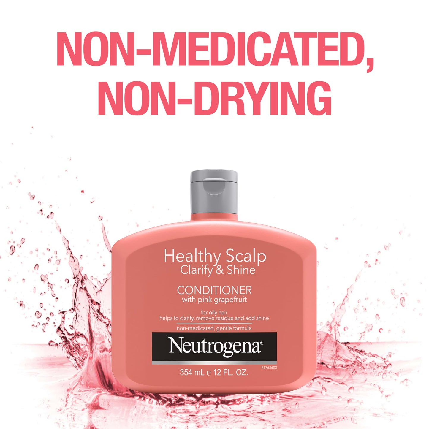 Neutrogena Exfoliating Healthy Scalp Clarify & Shine Conditioner for Oily Hair and Scalp, Anti-Residue Conditioner with Pink Grapefruit, Paraben & Phthalate-Free, Color-Safe, 12 Fl Oz