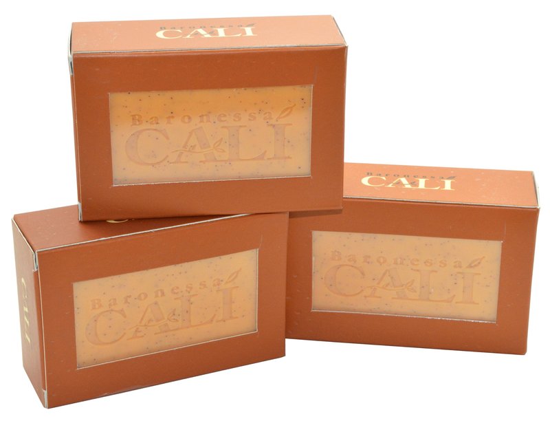 Baronessa Cali Tarocco Skin Cleanser Bar Soap with Exfoliate - Deep Moisturizing Olive Oil Soap with Sicilian Red Orange Extracts- 5.3 Ounces, Pack of 3