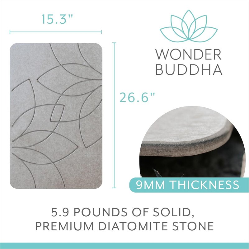 Wonder Buddha Stone Bath Mat - Luxurious Lotus Design for Spa-Like Comfort